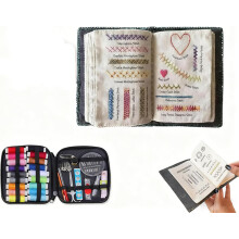 Stickstich Buch Stick Kit DIY Nähbuch mit Mehreren Nähsets DIY Nähbuch der Stiche für Anfänger und Enthusiasten