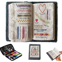 Neue Version Stickstich Buch Kit für Anfänger All-in-One 106 Muster und Komplettwerkzeug mit Garn Nadeln Schere