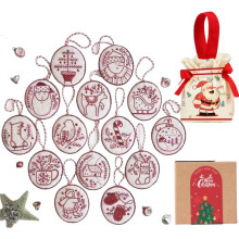 Fröhliche und Helle Handgestickte Weihnachtsdekoration Set für Anfänger Alle Materialien inklusive mit Anleitung