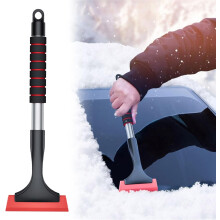 Tragbarer Eis Schaber für Auto Windschutzscheibe Schneeräumwerkzeug mit Schaumstoffgriff Silikon Kratzerfrei Winter