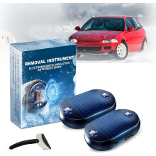 2 Pcs Car Interference Antifreeze Instrument Portable Electromagnetic Snow Removal Device Anti-Frost Tool Solar-Powered