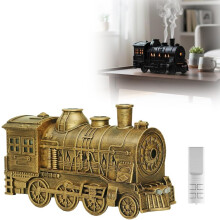 300ml Vintage Dampflock Aromatherapie Luftbefeuchter 2026 Neu Weihnachtszug Diffusor mit LED Licht 2 Nebelmoden Bronze