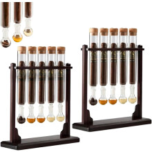 Zigarren Aromainjektor Humidor Infusor Glasröhren Kit Aromatherapie Hänge Holz Basis Display mit Gerader Pfeife