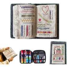 Stickstich Buch Kit Tragbar All-Szenario Stickstich Buch Bücher mit Komplettwerkzeug und Lernanleitung Anfänger