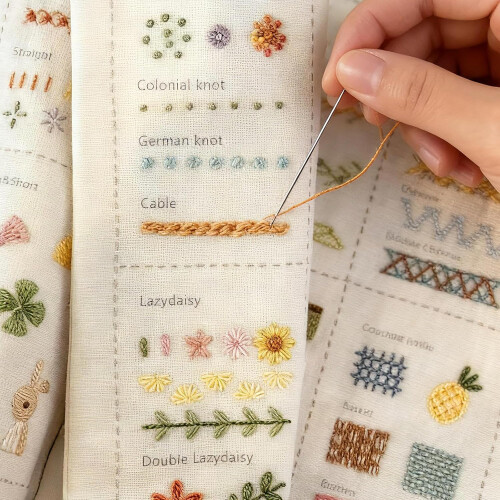2026 New Embroidery Book Kit Embroidery Books with Patterns - Include Complete Toolkit & Instructional Tutorial for Sewing 1