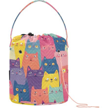 Bolsa de Armazenamento Pequena para Fiação com Estampa de Gatos Fofos - Organizador Colorido