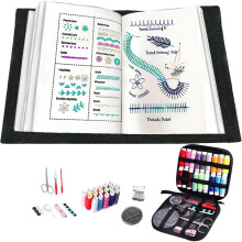Neues Stickstich Buch und Nähset Ein Set Tragbar Stick Set für Anfänger mit Anleitung Stichübungsbuch zum Sticken Lernen