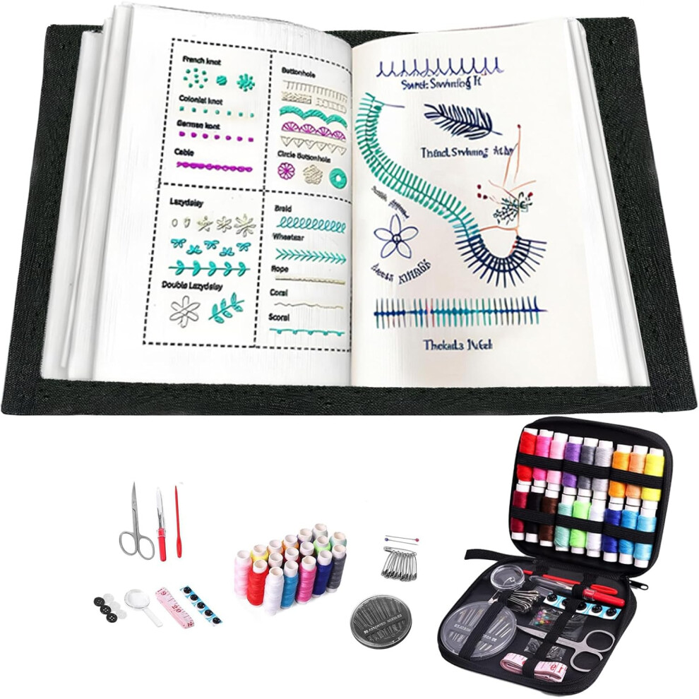 Nowy Zestaw KsiążKi śCiegóW Do Haftu I Szycia PrzenośNy Zestaw Dla PocząTkująCych Z Instrukcją Do Nauki Haftu-image