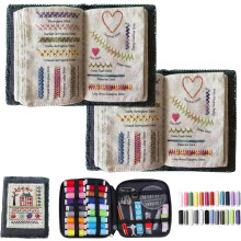 Stickstich Buch Kit Tragbar Anfängerfreundlich DIY Übungsbuch mit Komplettem Nähwerkzeug und Tutorial für Bastler