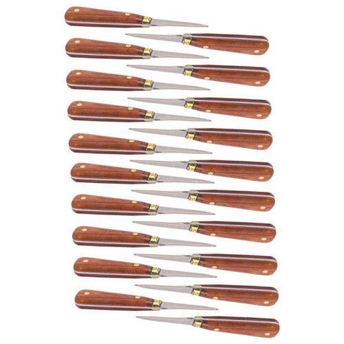 20 lâminas de ostras com cabo de madeira 16 cm
