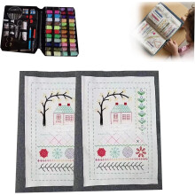 Neu Stickstich Buch Kit Tragbar mit Werkzeugset und Tutorials für Anfänger und Bastler 2-teiliges Set