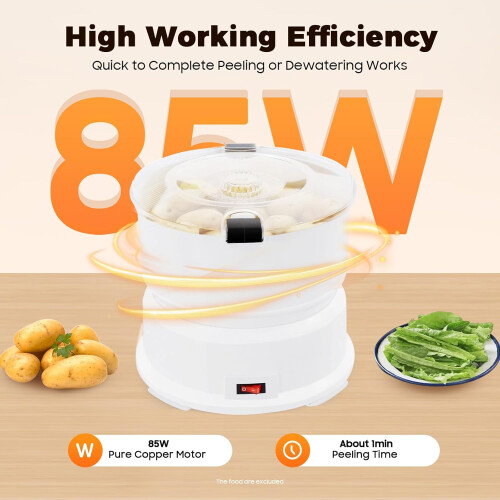 Electric Potato Peeler 85W Automatic with Vegetable Dehydrator | Dual Safety Locks Kitchen Tool 2