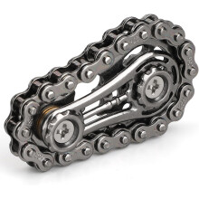 Metal Chain Fidget Toy for Adults Roller Sensory Stim Toy Stress Anxiety Relief Cool Bike Chain Gears Office Desk Gadget