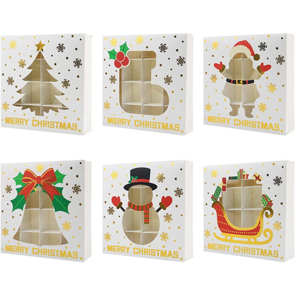 24SZT śWiąTecznych PudełEk Na Ciasteczka Z Okienkiem I PrzegróDkami, 16 PrzegróDek Na Babeczki I SłOdycze-image