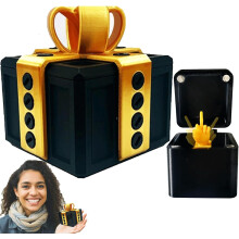 Caixa de Presente com Dedo do Meio e Parafusos - Presente Engraçado de Partida para Festas