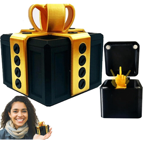 Caixa de Presente com Dedo do Meio e Parafusos - Presente Engraçado de Partida para Festas