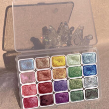 Farbwechsel Aquarell Mal Set, Farbwechsel Glitzer Aquarellfarbe, 20 Farben Metallic Aquarellfarbe Set