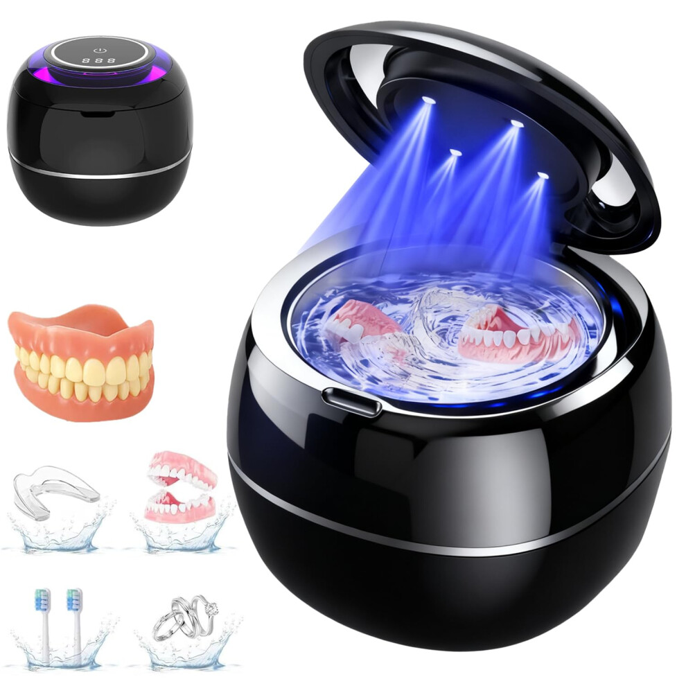 Oimg Ultrasonic Retainer Cleaner 45Khz Dental Pod Uv Dental Retainer Cleaner Machine With Digital Timer