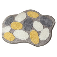 Covoraș antiderapant pentru baie, covoraș de baie din microfibră super absorbant cu design drăguț cu picioare mari, model pietruit absorbant de
