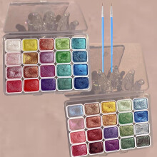 Metallic Glitzer Aquarellfarben, Metallic Aquarellfarbe Set professionell, Farbwechsel Aquarell Mal Set für Kunstmalerei