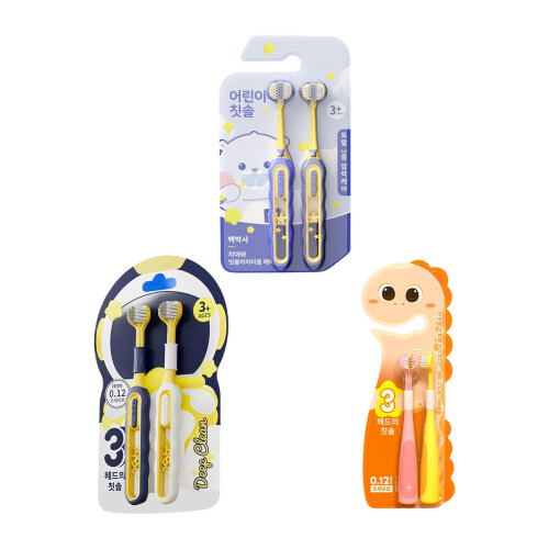 2pcs Three Sided Toothbrush Adults Training-Childrens threesid 2