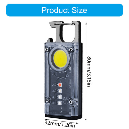 LED Flashlight Keychain Light with Opener and Magnetic Base for 2