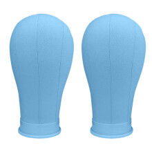 2 Stuks Multifunctionele Realistische Schuim Pruik-Blauw 22 inch