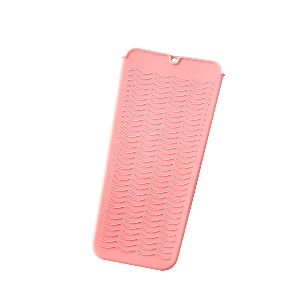 Pink Silicone Heat Resistant Mat Pouch For Curling Irons And Hair Straighteners Barber Style Heat Safe Tool Organizer