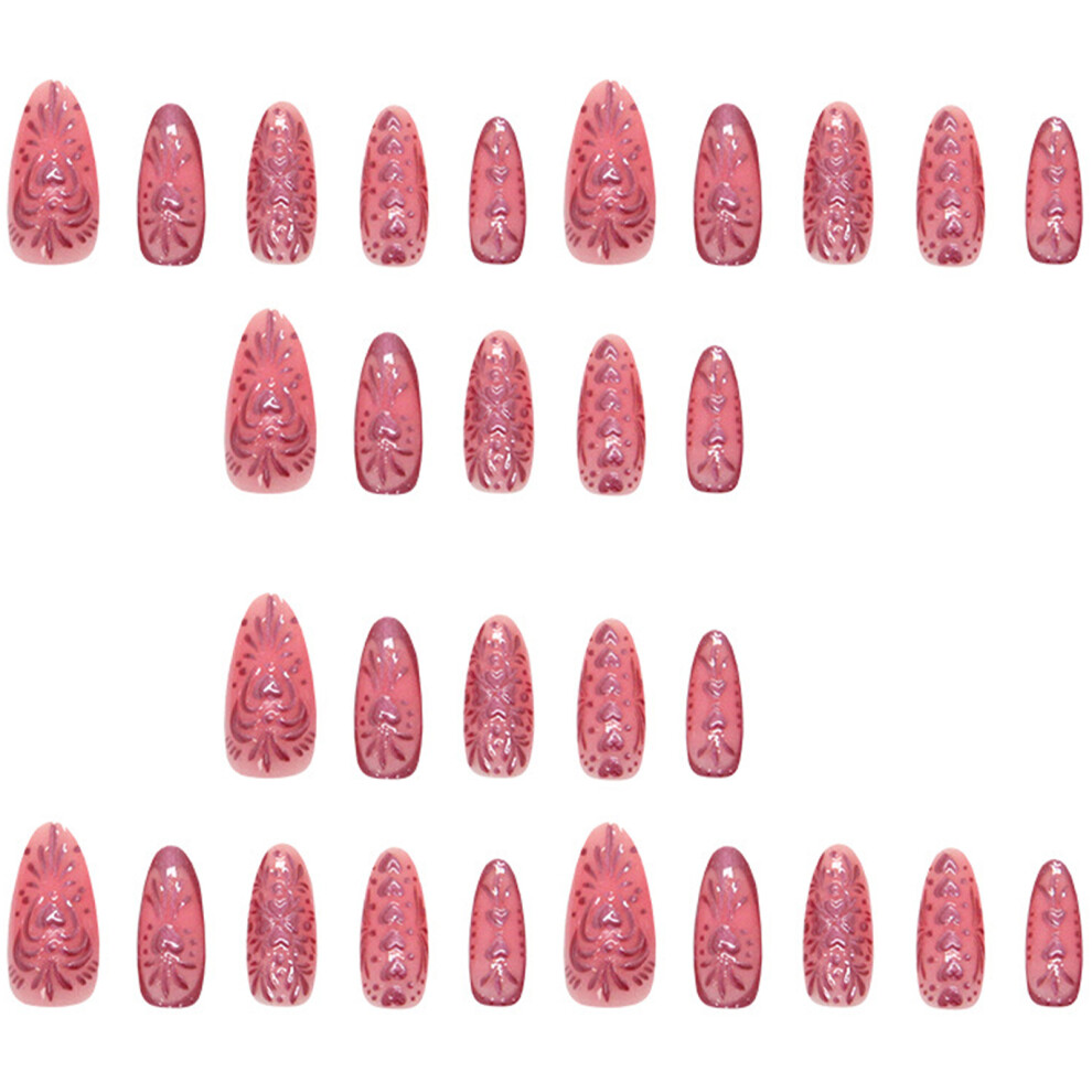 Almond Press on Nail Fake Nail Glossy Acrylic Artificial Nail