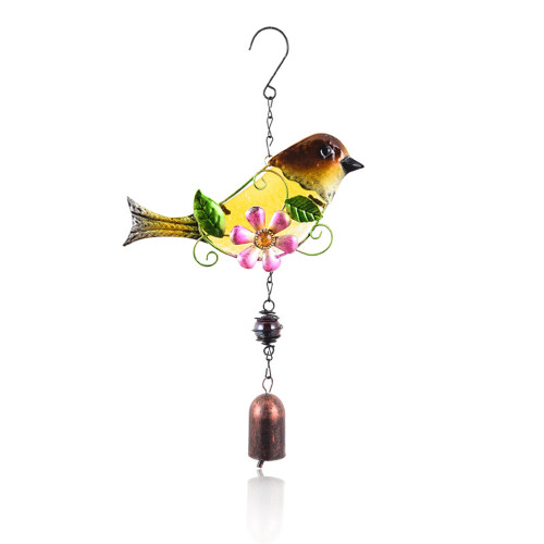 Κουδουνάκια Suncatcher, απλά βαμμένα σφυρήλατα σιδερένια με σχέδια λουλουδιών,