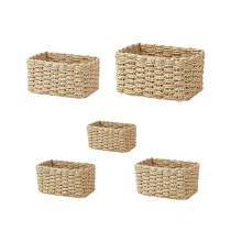 4/5Pcs Space Saving Stackable Baskets for Woven Storage-C