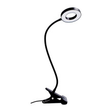 Verstelbare led-clip-on-bureaulamp Oplaadbaar-Zwart