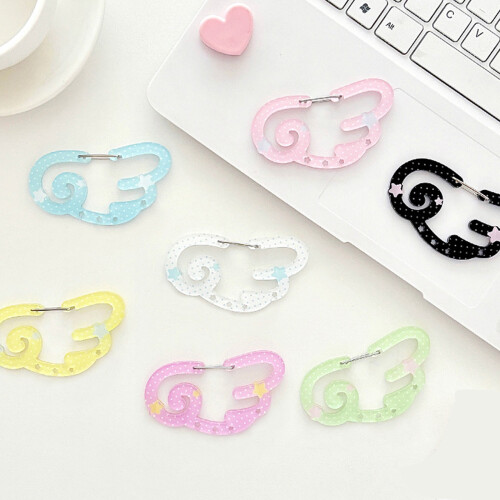Creatieve acryl karabijnhaak clip sleutelhanger voor-Wit 1