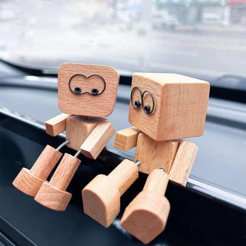Schüttelnde hölzerne Mannfiguren,-12 Emoticon-Pakete mit 2