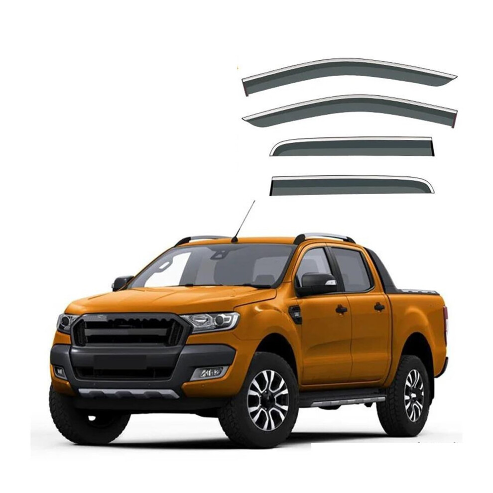 Smoke Tinted Window Visor Rain Guard Wind Deflector For Ford Ranger T6 T7 T8 20112022 9323874401157