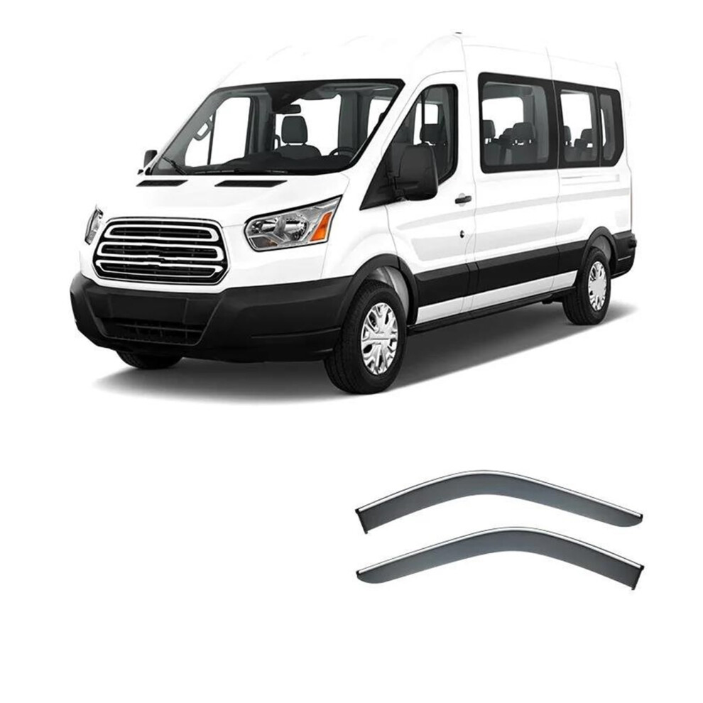 Blackout Wind Deflectors Rain Guards For Side Windows Noise Reduction For Ford Transit Mk4 2013+ 9105992779451