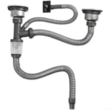 Double Washing Basin Downcomer Sink Model Kitchen Drainer Trough Odor Control Basin