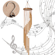 Carillon éolien commémoratif Zen Atmosphere, 90 cm, design unique au son clair et mélodieux, 18 tubes, décoration de jardin ou de terrasse,