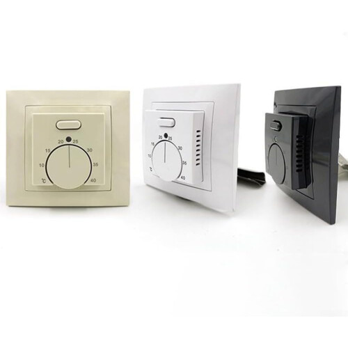 Manual Temperature Controller for Floor Heating Systems 230V 50/60Hz 16A Mechanical Thermostat With External Sensor White 1