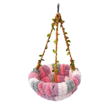 Plush Bird Nest Hanging Hammock Rest Bed with Removable-C