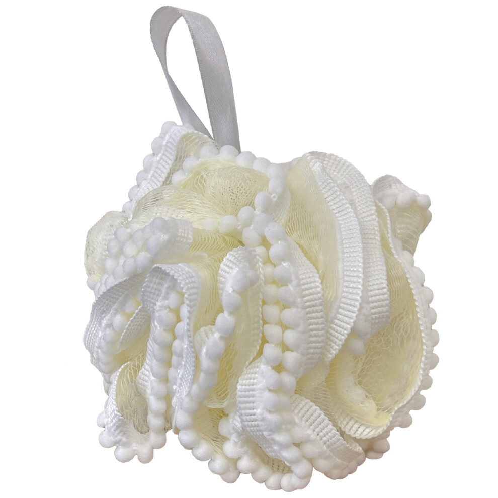 Bath Shower Sponge Loofahs Mesh Pouf With Nice Foaming Effect, Soft Comfortable Skin For Enjoy A Pleasant Bathing Time, Recycled Eco-Friendly Material