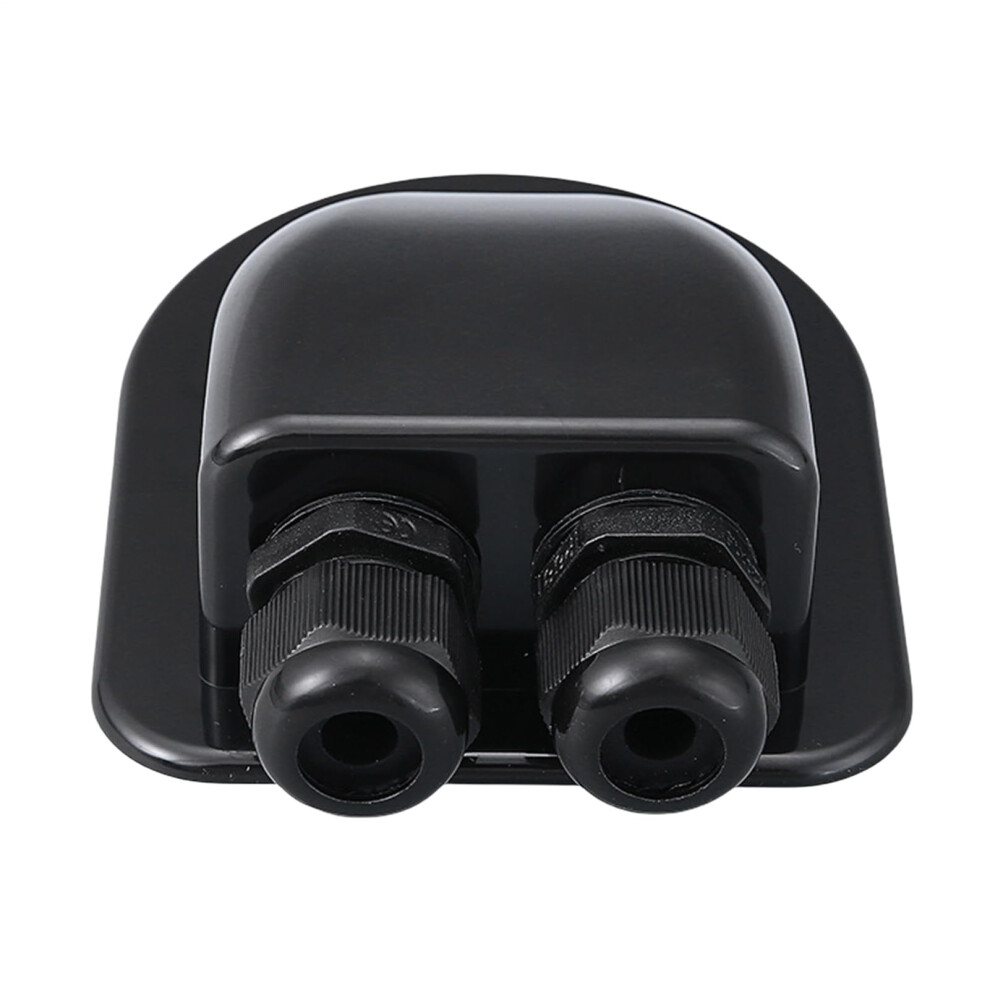Double Cable Entry Gland Solar Cable Junction Gland, Curved Connector Box, Black, Dualentry For Garages, Yachts 9339159630976