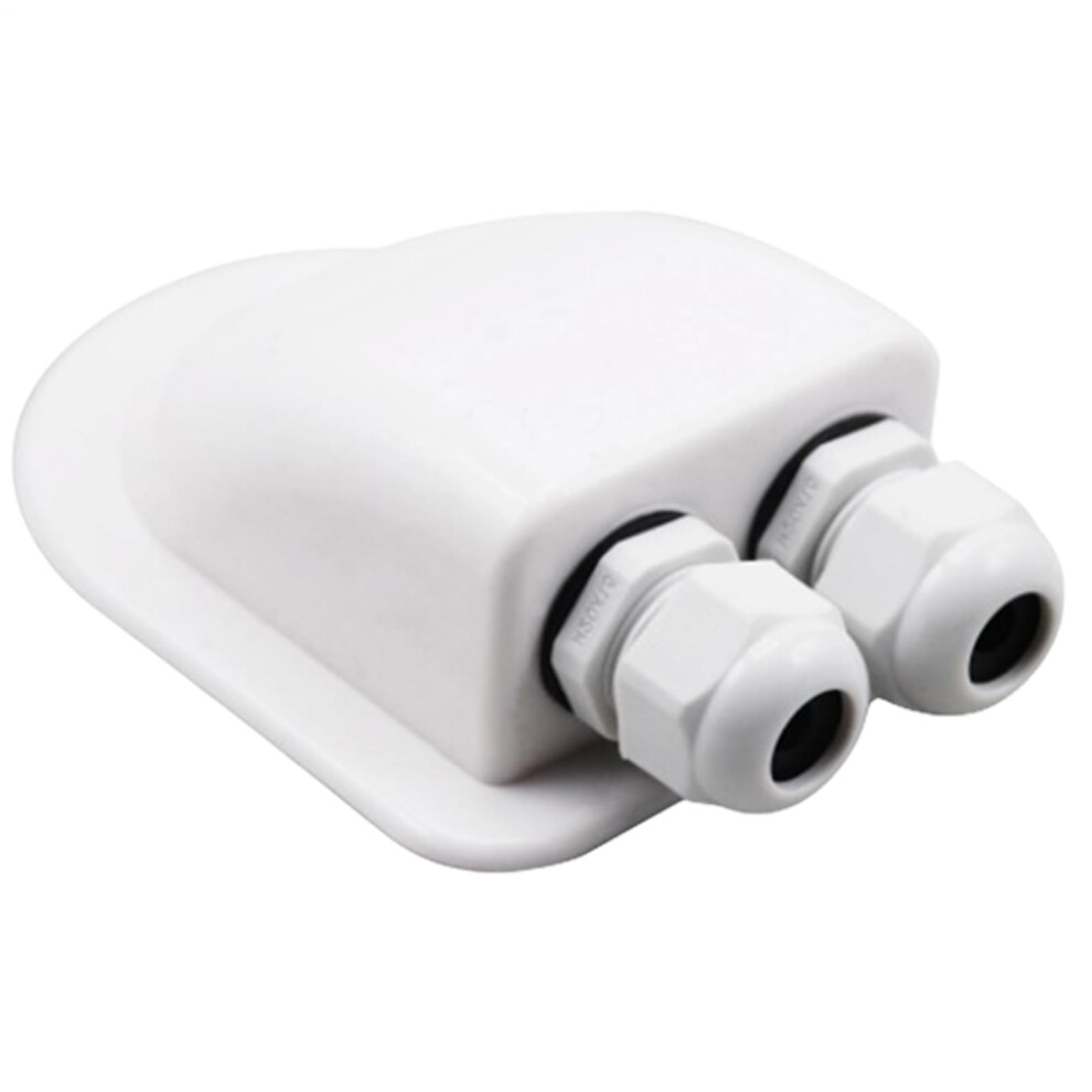 Double Cable Entry Gland Solar Cable Junction Gland Pass Through Curved Connector Box White For Garages Yachts 9105992779970