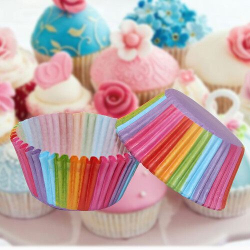 Χαρτιά για cupcakes ουράνιου τόξου, ιδανικά για φούρνο, φούρνο μικροκυμάτων, 2