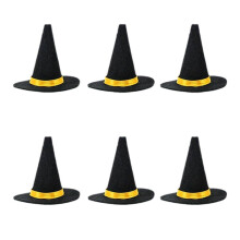 Pet Costume Upgrade, Adjustable Small Animal Top Hat, Mini Witch Hats For Halloween Wizard Fun, 6Pcs, Premium Material Suitable For Repeated Use