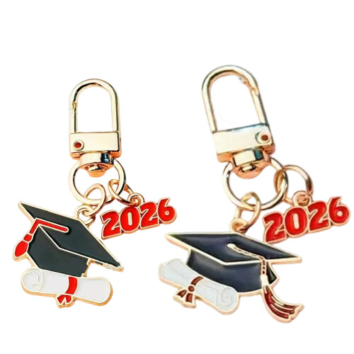 2026 Graduate Souvenir sleutelhanger gecoate legering GLB-C 2