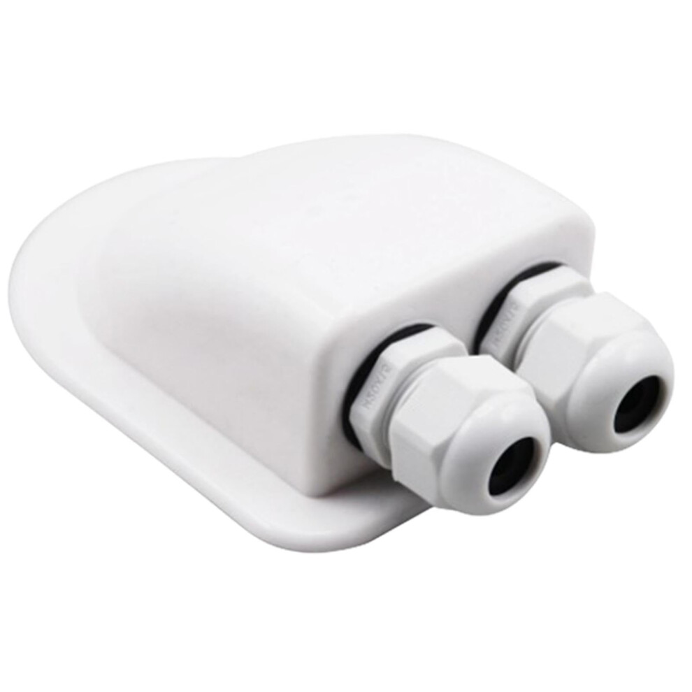 Solar Panel Junction Box Waterproof Double Entry Gland Box Curved Cable Connector Box For Caravans Yachts White 9105992780754