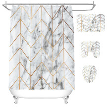 Tenda da bagno assorbente, tessuto resistente con stampa ad alta definizione, lavabile in lavatrice, protezione della privacy, tessuto in poliestere