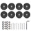 8Pcs Luggages Wheels 55mm Black Plastic Suitcase Double Wheels 1