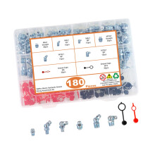 180Pcs Carbon Steel Hydraulic Lubrication Grease-Metric system
